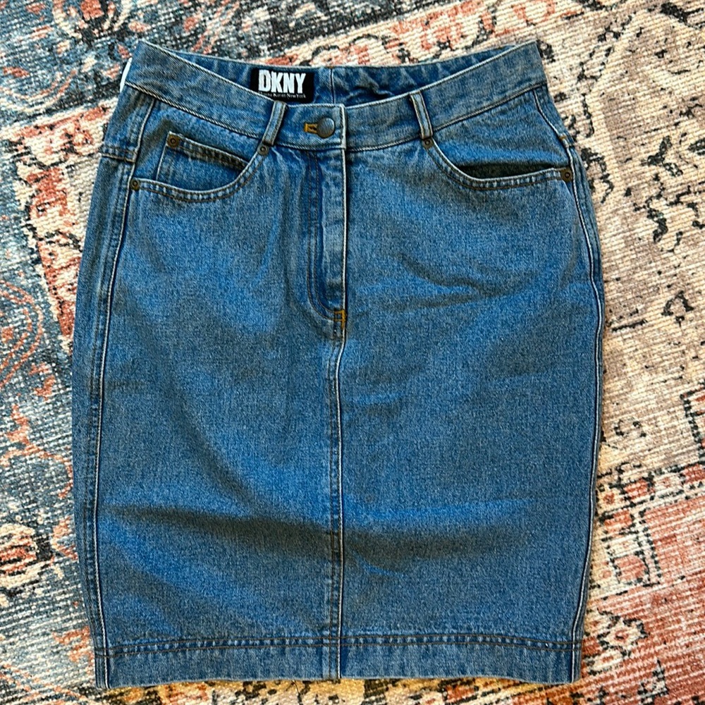 DKNY denim midi skirt